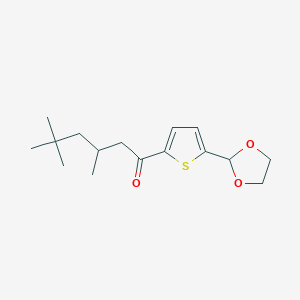 molecular formula C16H24O3S B1359369 5-(1,3-Dioxolan-2-YL)-2-thienyl 2,4,4-trimethylpentyl ketone CAS No. 898773-02-9