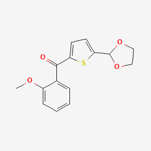 B1359370 5-(1,3-Dioxolan-2-YL)-2-(2-methoxybenzoyl)thiophene CAS No. 898773-08-5