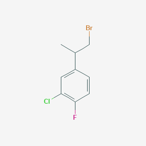 molecular formula C9H9BrClF B13593705 4-(1-Bromopropan-2-yl)-2-chloro-1-fluorobenzene 