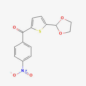 molecular formula C14H11NO5S B1359375 5-(1,3-Dioxolan-2-YL)-2-(4-nitrobenzoyl)thiophene CAS No. 898778-34-2