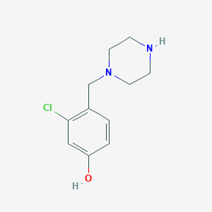 molecular formula C11H15ClN2O B13593772 1-(2-Chloro-4-nitrobenzyl)piperazine 