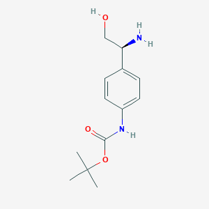 molecular formula C13H20N2O3 B13593787 Tert-butyl (S)-(4-(1-amino-2-hydroxyethyl)phenyl)carbamate 