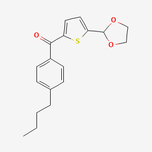molecular formula C18H20O3S B1359379 2-(4-正丁基苯甲酰)-5-(1,3-二氧杂环-2-基)噻吩 CAS No. 898778-52-4