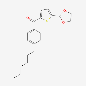 molecular formula C20H24O3S B1359380 5-(1,3-二氧杂环戊二烯基)-2-(4-己基苯甲酰)噻吩 CAS No. 898778-57-9