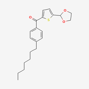 B1359381 5-(1,3-Dioxolan-2-YL)-2-(4-heptylbenzoyl)thiophene CAS No. 898778-59-1