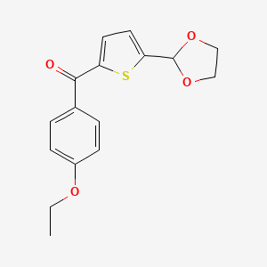 molecular formula C16H16O4S B1359382 5-(1,3-Dioxolan-2-YL)-2-(4-ethoxybenzoyl)thiophene CAS No. 898778-61-5