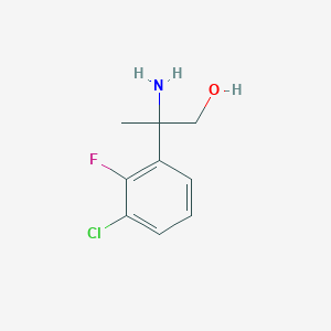 molecular formula C9H11ClFNO B13593820 2-Amino-2-(3-chloro-2-fluorophenyl)propan-1-ol 