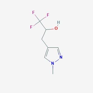 molecular formula C7H9F3N2O B13593822 1,1,1-trifluoro-3-(1-methyl-1H-pyrazol-4-yl)propan-2-ol 