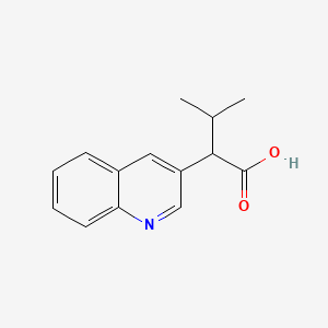 molecular formula C14H15NO2 B13593828 3-Methyl-2-(quinolin-3-yl)butanoic acid 