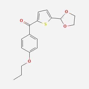 molecular formula C17H18O4S B1359383 5-(1,3-Dioxolan-2-YL)-2-(4-propoxybenzoyl)thiophene CAS No. 898778-63-7