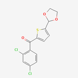 molecular formula C14H10Cl2O3S B1359386 2-(2,4-Dichlorobenzoyl)-5-(1,3-dioxolan-2-YL)thiophene CAS No. 898778-88-6