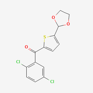molecular formula C14H10Cl2O3S B1359387 2-(2,5-Dichlorobenzoyl)-5-(1,3-dioxolan-2-YL)thiophene CAS No. 898778-90-0