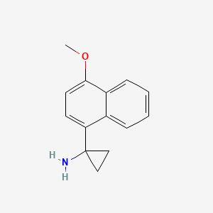 molecular formula C14H15NO B13593881 1-(4-Methoxynaphthalen-1-yl)cyclopropan-1-amine 