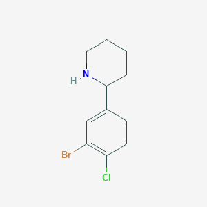 molecular formula C11H13BrClN B13593885 2-(3-Bromo-4-chlorophenyl)piperidine 