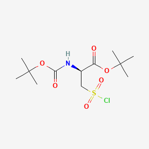 molecular formula C12H22ClNO6S B13593886 tert-butyl (2S)-2-{[(tert-butoxy)carbonyl]amino}-3-(chlorosulfonyl)propanoate 