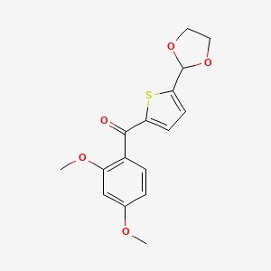molecular formula C16H16O5S B1359389 2-(2,4-Dimethoxybenzoyl)-5-(1,3-dioxolan-2-YL)thiophene CAS No. 898779-01-6