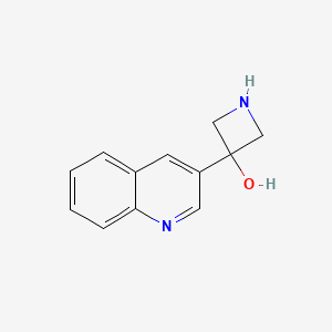 molecular formula C12H12N2O B13593906 3-(Quinolin-3-yl)azetidin-3-ol 