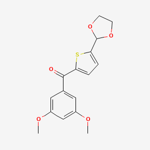 molecular formula C16H16O5S B1359391 2-(3,5-Dimethoxybenzoyl)-5-(1,3-dioxolan-2-YL)thiophene CAS No. 898779-13-0