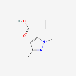 molecular formula C10H14N2O2 B13593914 1-(1,3-dimethyl-1H-pyrazol-5-yl)cyclobutane-1-carboxylic acid 