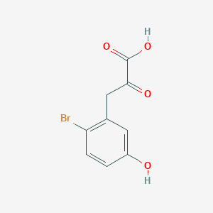 molecular formula C9H7BrO4 B13593916 3-(2-Bromo-5-hydroxyphenyl)-2-oxopropanoic acid 