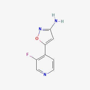 molecular formula C8H6FN3O B13593961 5-(3-Fluoropyridin-4-yl)isoxazol-3-amine 