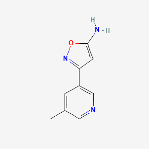 molecular formula C9H9N3O B13593962 3-(5-Methylpyridin-3-yl)isoxazol-5-amine 