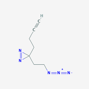 molecular formula C7H9N5 B13593975 3-(2-azidoethyl)-3-(but-3-yn-1-yl)-3H-diazirine 