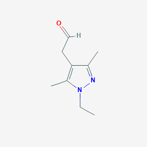 molecular formula C9H14N2O B13593980 1-ethyl-3,5-dimethyl-1H-Pyrazole-4-acetaldehyde 