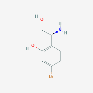 molecular formula C8H10BrNO2 B13594011 (r)-2-(1-Amino-2-hydroxyethyl)-5-bromophenol 