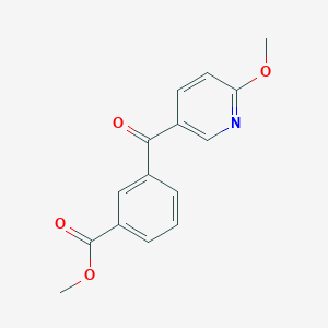 molecular formula C15H13NO4 B1359402 Methyl 3-(6-methoxynicotinoyl)benzoate CAS No. 898786-05-5