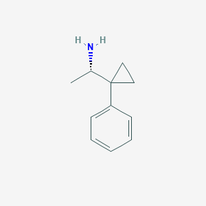 molecular formula C11H15N B13594030 (1S)-1-(1-phenylcyclopropyl)ethan-1-amine 