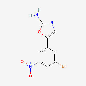 molecular formula C9H6BrN3O3 B13594032 5-(3-Bromo-5-nitrophenyl)oxazol-2-amine 