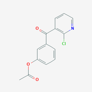 molecular formula C14H10ClNO3 B1359404 3-(3-乙酰氧基苯甲酰)-2-氯吡啶 CAS No. 898786-38-4