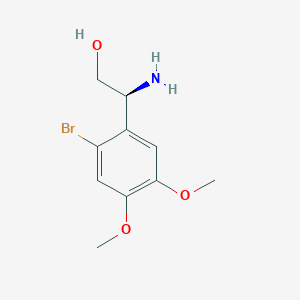molecular formula C10H14BrNO3 B13594048 (s)-2-Amino-2-(2-bromo-4,5-dimethoxyphenyl)ethan-1-ol 