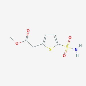 molecular formula C7H9NO4S2 B13594064 Methyl 2-(5-sulfamoylthiophen-2-yl)acetate 