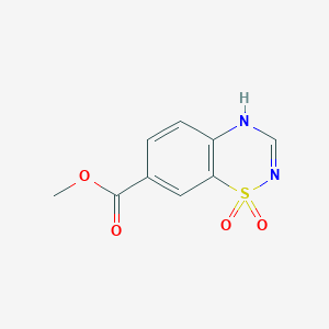 molecular formula C9H8N2O4S B13594112 methyl1,1-dioxo-4H-1lambda6,2,4-benzothiadiazine-7-carboxylate 