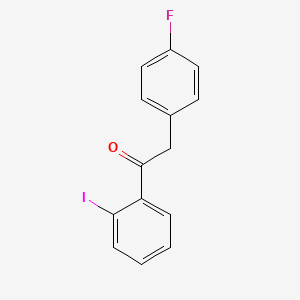 molecular formula C14H10FIO B1359412 2-(4-Fluorophenyl)-2'-iodoacetophenone CAS No. 898784-83-3