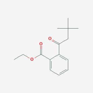 molecular formula C15H20O3 B1359413 2'-Carboethoxy-3,3-dimethylbutyrophenone CAS No. 898764-26-6
