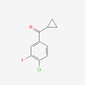 molecular formula C10H8ClFO B1359417 4-Chloro-3-fluorophenyl cyclopropyl ketone CAS No. 898790-06-2