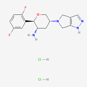 molecular formula C16H20Cl2F2N4O B1359437 2(R)-(2,5-Difluorophenyl)-5(R)-(1,4,5,6-tetrahydropyrrolo[3,4-c]pyrazol-5-yl)tetrahydropyran-3(S)-amine dihydrochloride 