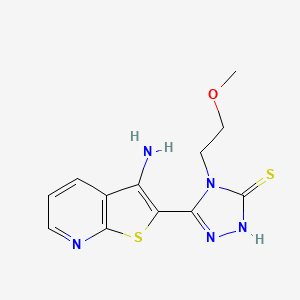 molecular formula C12H13N5OS2 B1359452 5-(3-氨基噻吩并[2,3-b]吡啶-2-基)-4-(2-甲氧基乙基)-4H-1,2,4-三唑-3-硫醇 CAS No. 1030430-68-2