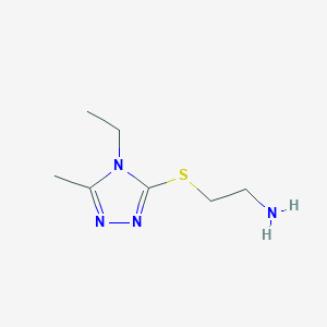 molecular formula C7H14N4S B1359456 2-((4-Ethyl-5-methyl-4H-1,2,4-triazol-3-yl)thio)ethanamine CAS No. 1114597-94-2