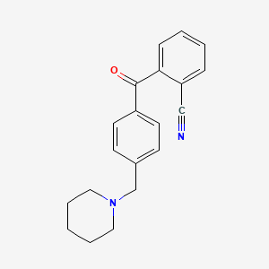 molecular formula C20H20N2O B1359466 2-Cyano-4'-piperidinomethyl benzophenone CAS No. 898771-05-6