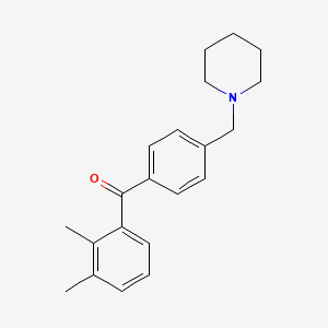 molecular formula C21H25NO B1359467 2,3-Dimethyl-4'-piperidinomethyl benzophenone CAS No. 898771-46-5