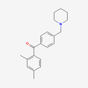 molecular formula C21H25NO B1359468 2,4-二甲基-4'-哌啶甲基联苯酮 CAS No. 898771-49-8