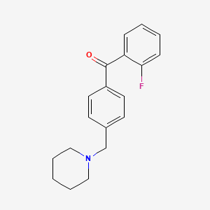 molecular formula C19H20FNO B1359469 2-Fluoro-4'-piperidinomethyl benzophenone CAS No. 898775-29-6