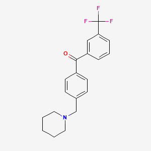 B1359470 4'-Piperidinomethyl-3-trifluoromethylbenzophenone CAS No. 898775-35-4