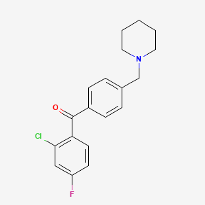 B1359471 2-Chloro-4-fluoro-4'-piperidinomethyl benzophenone CAS No. 898775-44-5