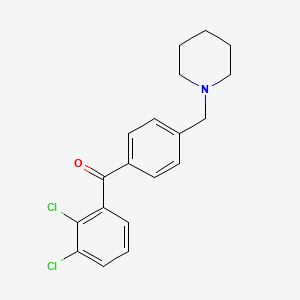 molecular formula C19H19Cl2NO B1359472 2,3-Dichloro-4'-piperidinomethyl benzophenone CAS No. 898775-53-6