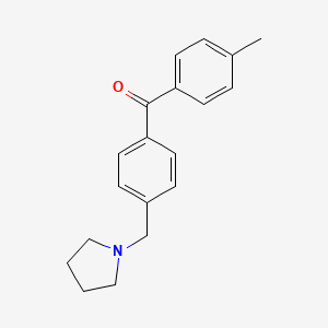 molecular formula C19H21NO B1359475 4-Methyl-4'-pyrrolidinomethyl benzophenone CAS No. 898775-95-6